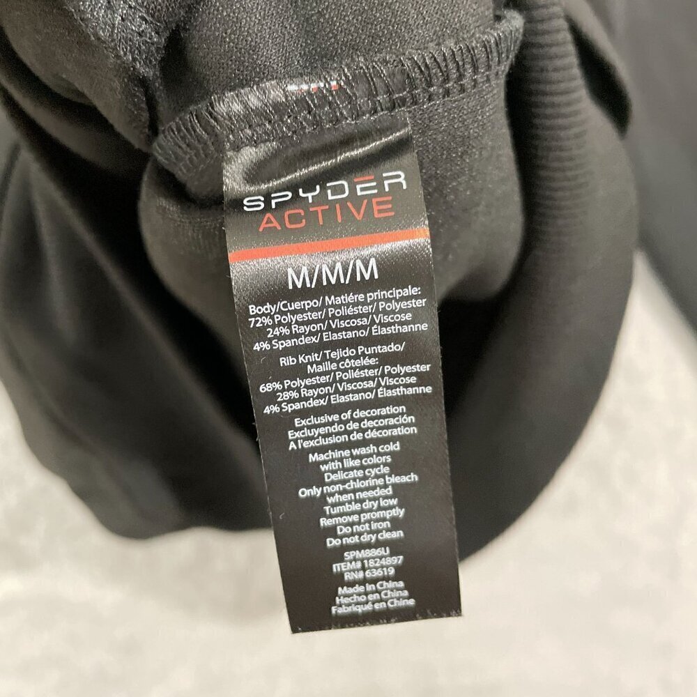 NEW Spyder Active Mens Black Full-Zip Hoodie With Logo Medium-H1102 - Picture 7 of 8